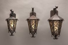 Bronze Sconce With Mica Shade. Wrought Iron Style. 4 small