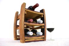 Mini Wine Rack - Corsica-  Made With Retired California Wine Barrels 4 small