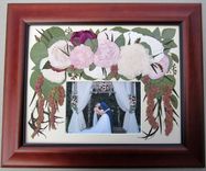 Pressed Flower Art ~ Preserved Bridal Bouquet With Wedding Picture 1 small