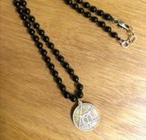 Coin Pendant With Onyx Beaded Necklace 1 small