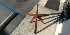 Kerry's Unequal-Sided Walnut Table Base For Rectangular Glass Top 3 small