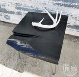 Live Edge Coffee Table- Black- Satin- Steel Legs- Industrial- Modern- Natural Wood- Contemporary 6 small