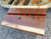 Orange And Chocolate Coffee Table- Live Edge Coffee Table- Modern Coffee Table- Bright Orange 4 small
