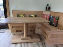 Solid Oak Banquette Table 2 small