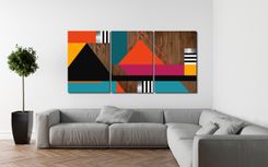 Mod 3 Panel Art - Wood Wall Art, Metal Wall Art, Abstract Painting, Modern Wall Art, Wall Decor 1 small