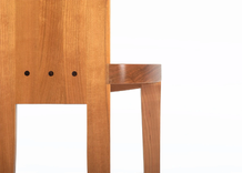 Dining Chair In Solid Cherry Wood With Scandinavian Modern Style "Gazelle" 3 small