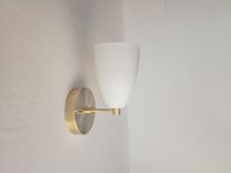 Straight Arm Wall Sconce - Matte White And Gold Sconce - Modern Lighting Ing 5 small