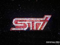 Crystallized Subaru Sti Grille Bolt On Emblem Genuine European Crystals Bedazzled 1 small
