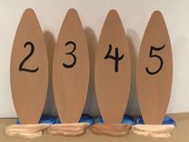 2ft Tall Wooden Surfboard Table Party Centerpiece Number Decoration 4 small
