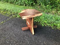 George Nakashima Style Live Edge Walnut Side Table 4 small