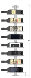 (Floor To Wall / Pillar Series) Double Bottle Label Facing Wine Display 2 small