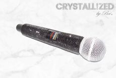 Custom Crystallized Microphone Singer Performer Stage Music Mic Bling European Crystals Bedazzled 2 small