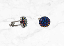 Fully Crystallized Bow Tie Set Cufflinks Pocket Square Bling Genuine European Crystals Bedazzled 2 small