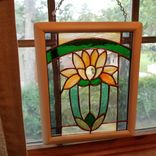 Art Deco Lily Stained Glass Window 3 small