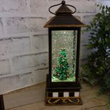 Christmas Snow Lantern Vintage Snow Globe Checked Christmas Decor 6 small