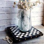 Courtly Riser Black And White Check Decor Caddy Guest Towel Butler 5 small