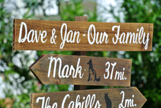 Our Family Rustic Directional Location Sign, Parents Gift Idea 6 small