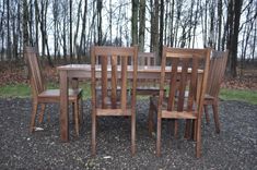 Solid Walnut Dining Set 5 small