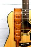 Custom Tan Leather Guitar Strap 3 small