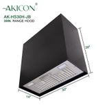 Akicon 30" Stainless Steel Range Hood, Modern Box Kitchen Hood With Powerful Vent Motor, Wall Mount 4 small