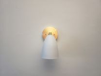 Straight Arm Wall Sconce - Matte White And Gold Sconce - Modern Lighting Ing 7 small