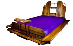 Custom Contemporary Modern Wood And Metal Bed And Shoe Rack 2 small