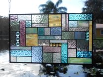Stained Glass Panel Patchwork Quilt Window Valance Stained Glass Quilt 2 small