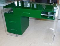 Acrylic Waterfall Edge Desk With Drawers - Hand Crafted, Custom Made 6 small