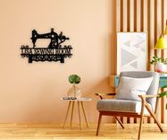 Sewing Machine Seamstress Gift Metal Wall Sign - Quilter Craft Room Decor 6 small