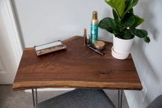 Walnut Bedside Table, Wood Nightstand, Live Edge Night Stand, Rustic Bedroom Table, Black Walnut 2 small