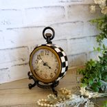 Courtly Clock Checked Clock Hand Painted Black And White Checks Clock 2 small