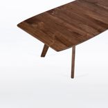 Midcentury Modern Coffee Table Handmade From Solid Walnut Wood W/ Rectangular Top - Bela Coffee Tbl 3 small