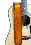 Custom Tan Leather Guitar Strap 2 small