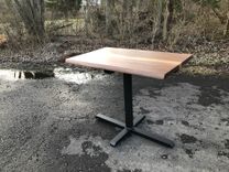 Live Edge Walnut And Steel Pedestal Table 6 small
