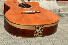 Pinol Guitars And Ukuleles  Style Om-000 Solid Cocobolo Rosewood / Mahogany Top (Free Shipping) 3 small