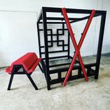 Metal Bed 4in Square Tube Removable Cross And Matching Bench 1 small