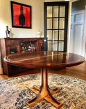 Solid Walnut Round Pedestal Table With With Bent Walnut Accents And Sold Oak Pedestal Base 2 small