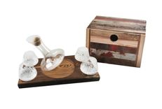 White Speckle Tad Foursome Barn Wood 2 small