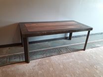 Industrial Metal Table With Solid Walnut Top 5 small