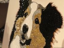 Custom Crystallized Pet Portrait Dog Cat Animal Bling Genuine European Crystals Bedazzled Museum 5 small
