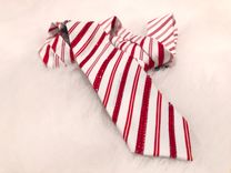 Candy Cane Stripe Genuine European Crystal Men's Tie Bling Red White Bedazzled Christmas Necktie 1 small