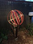 Wine Barrel Yard Sculpture Or Yard Art With Lights 4 small