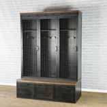 Vintage Industrial Mud Room Locker. Modern Lockers.. Retail Fixture. Bench. File Drawers. Retail 4 small