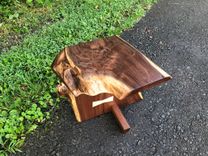 George Nakashima Style Live Edge Walnut Side Table 3 small