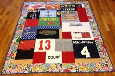 Custom High School College Tshirt Jersey Basketball Sports Memory Quilt 1 small