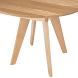 Extendable Dining Table, Round Extension Table With Leaf In Solid Oak, Round To Oval 4 small