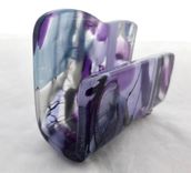 Fused Glass Business Card Holder - Amethyst Twist 3 small