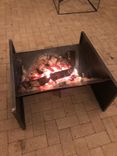 Metal Fire Pit, Outdoor Fire Pit, Square Wood Burning Fire Pit, Outdoor Home Decor 3 small