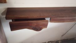 Black Walnut Entry Shelf W/ Drawer 4 small