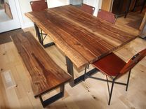 Live Edge Walnut Table & Bench 3 small